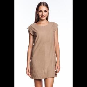 Joie Aloisa Leather Festival Dress Smokey Topaz Sz Large